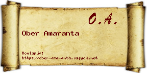 Ober Amaranta névjegykártya